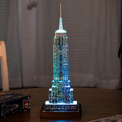 Ravensburger 3D Puzzle Empire State Building Set puzzle 216 piese cu LED de la 10 ani
