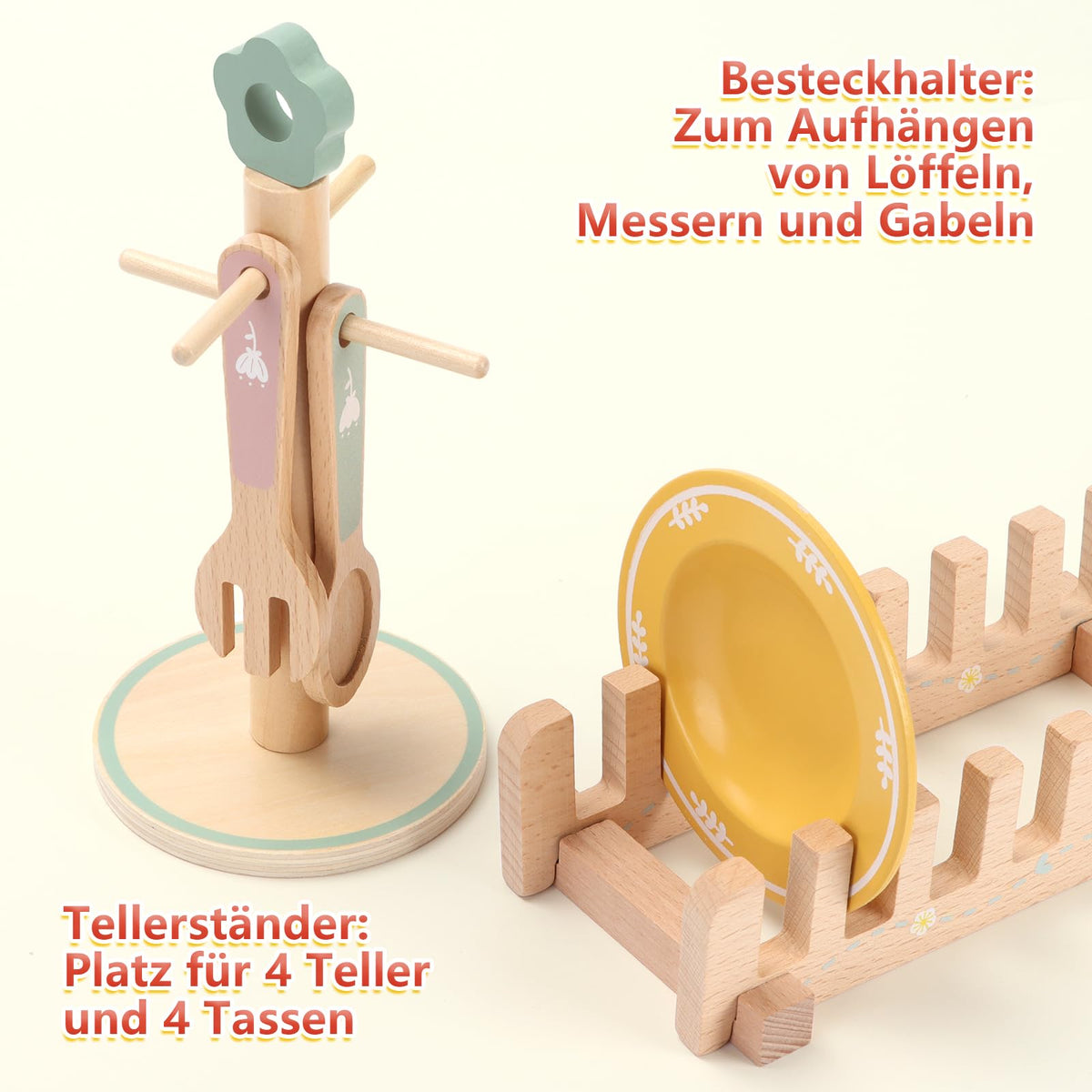 Charmofun Set ceai din lemn, 30 piese, 3+ ani