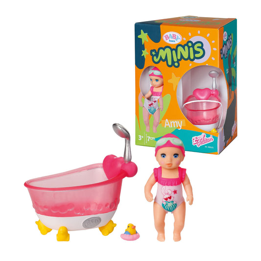 BABY Born Minis Set Joacă Cadă cu Păpușa Amy, 3+ ani