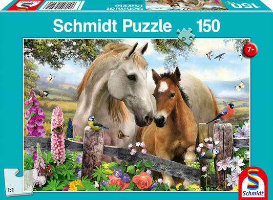 Puzzle pentru copii Schmidt Spiele 56421 - Cai și mânji, 150 piese, colorat