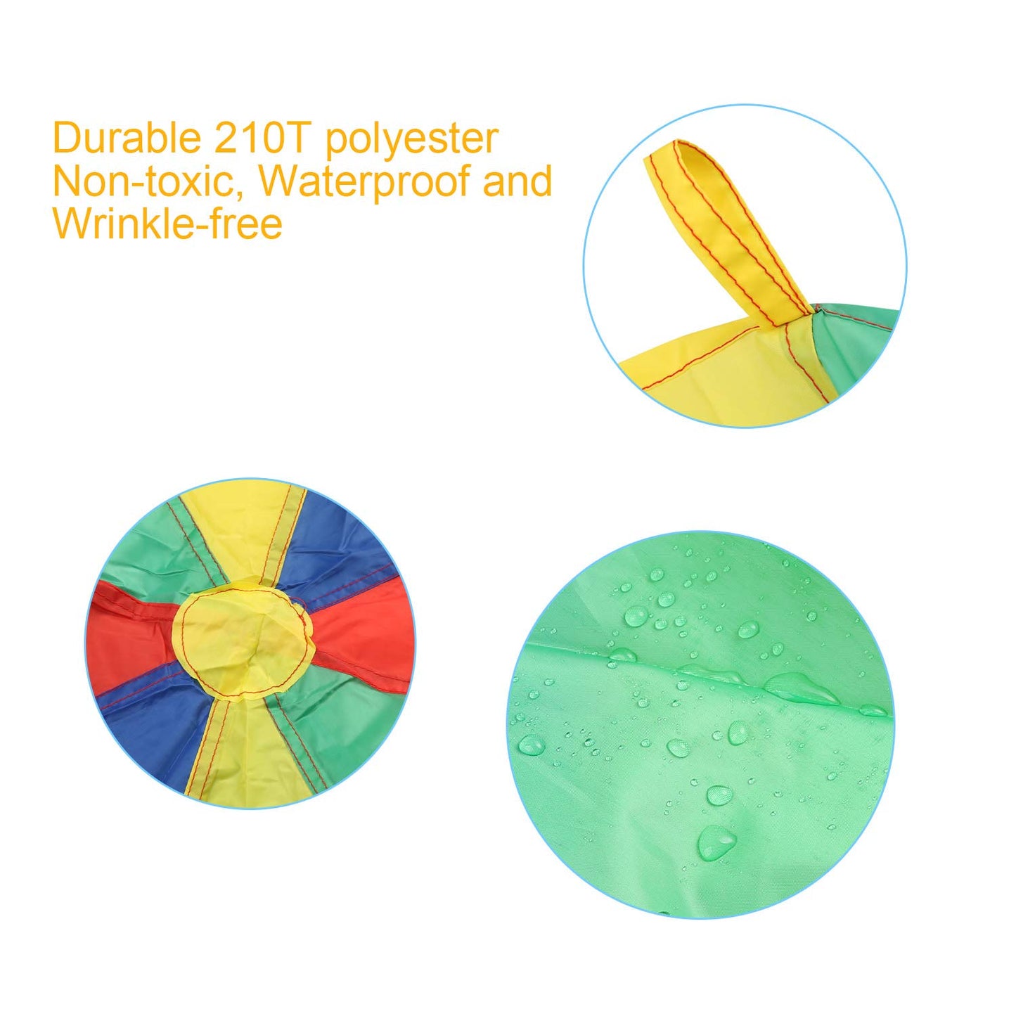 Ballery Parașută de joacă colorată, 2M, 8 mânere