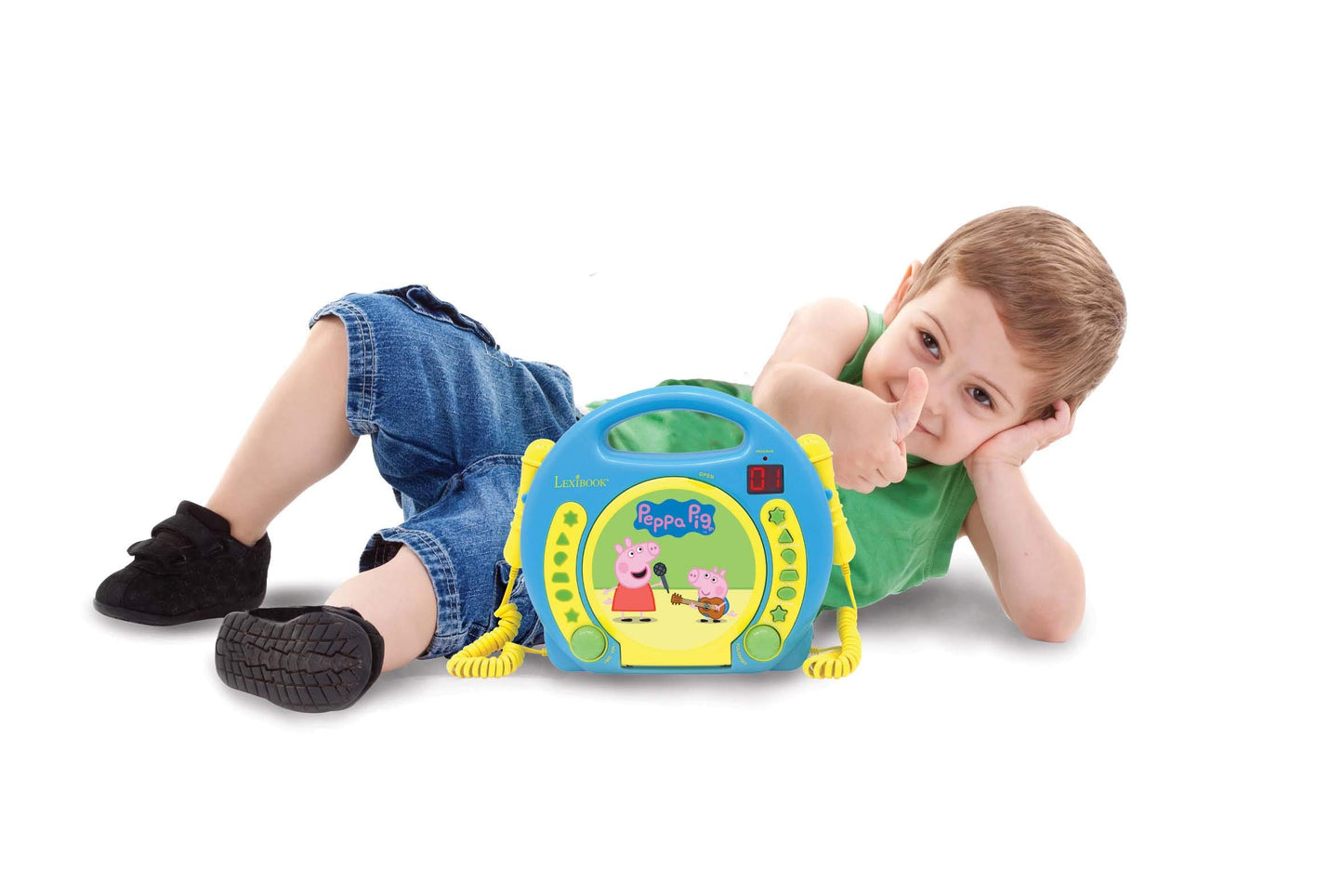 Peppa Pig - CD player Lexibook - Peppa Pig RCDK100PP cu microfon, pentru copii (Lexibook RCDK100PP)