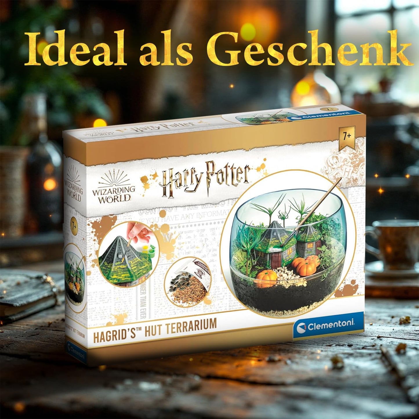 Clementoni Harry Potter Terrarium - Set cu accesorii pentru un mini ecosistem terariu - Jucărie pentru cultivarea plantelor - Kit pentru fanii lui Potter, 7 ani+, 19248