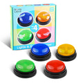BEAN LIEVE GB-02 Set de buzzere pentru răspunsuri cu 4 sunete personalizate, sirenă, buzzer, laser și încărcare, pentru jocuri în clasă și acasă, set de 4, multicolor