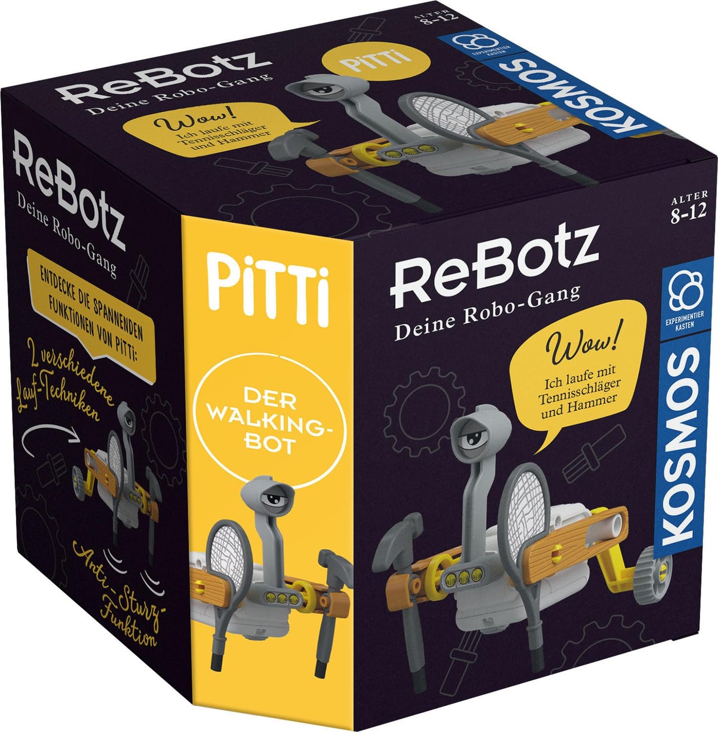 Kosmos 602581 ReBotz - Pitti, Robotul care merge, Mini-Robot de construit, jucat și colecționat pentru o echipă de roboți, jucărie robotică, set de experimente pentru copii 8-12 ani.