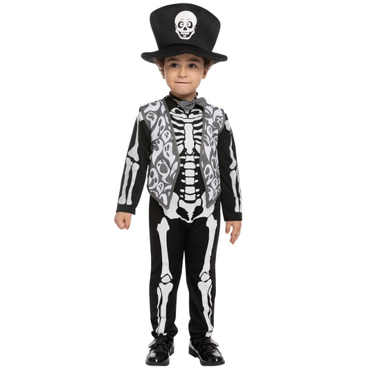 Spooktacular Costum schelet smoking copii, 3-4 ani