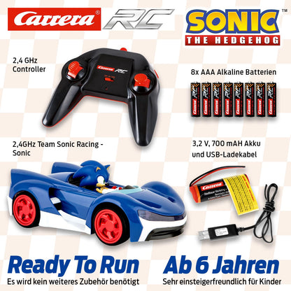 Masina cu telecomanda Sonic Racer, Albastru, 26.5 x 15.9 x 12 cm