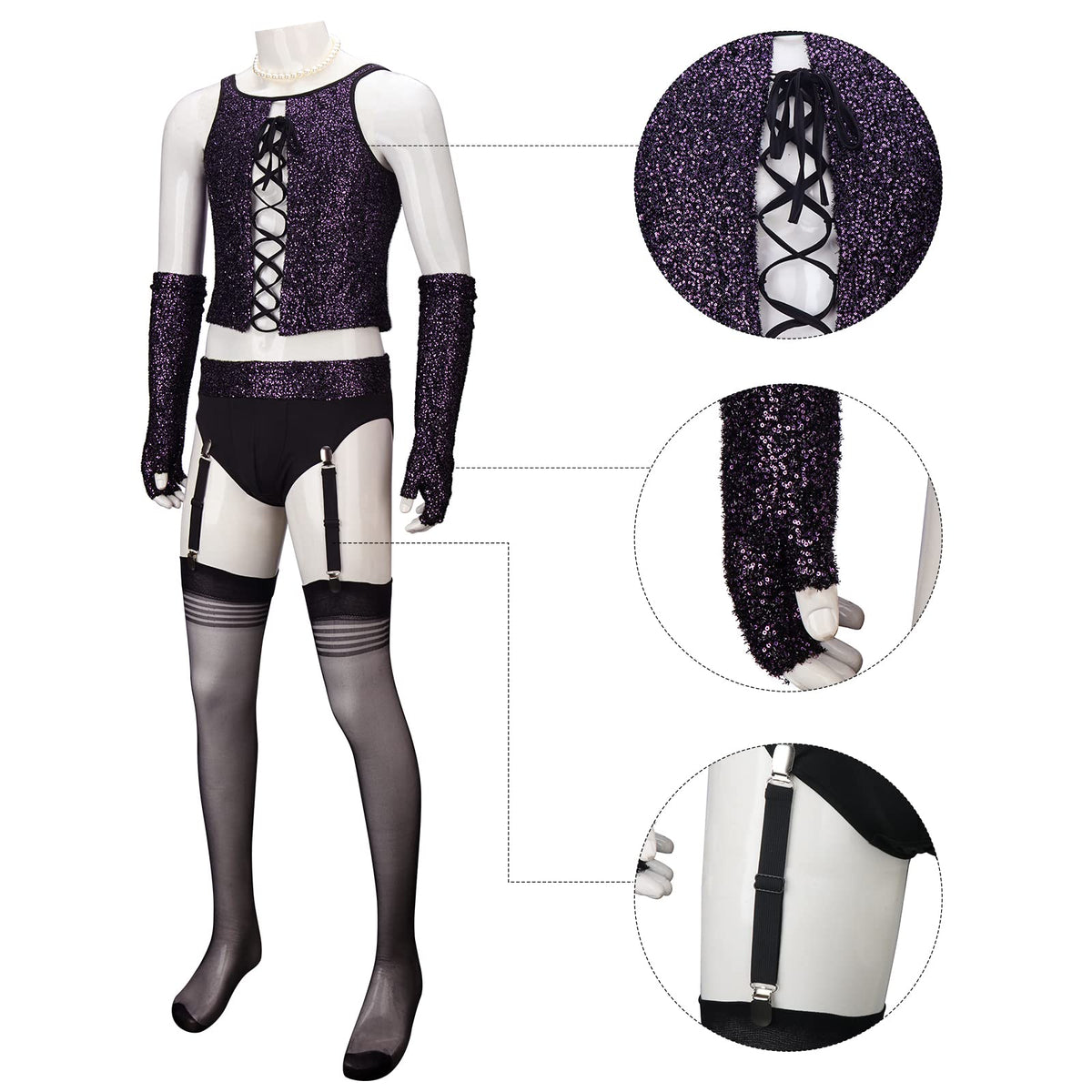 LIKUNGOU Costum Dr. Frank Furter Rocky Horror Cosplay