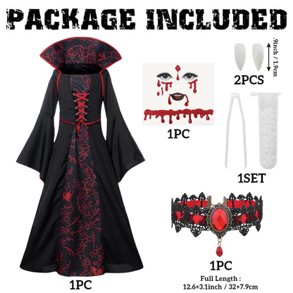 Set de rol Vampir Halloween pentru fete (Stil A, 130CM)