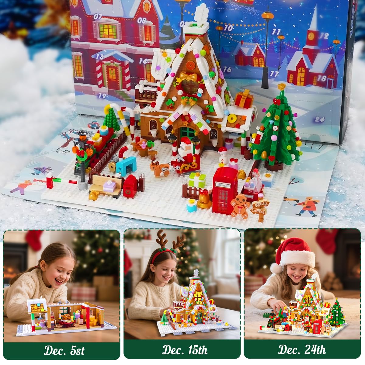 INSOON Calendar Advent Construcție Casă Turtă Dulce, 10+ ani
