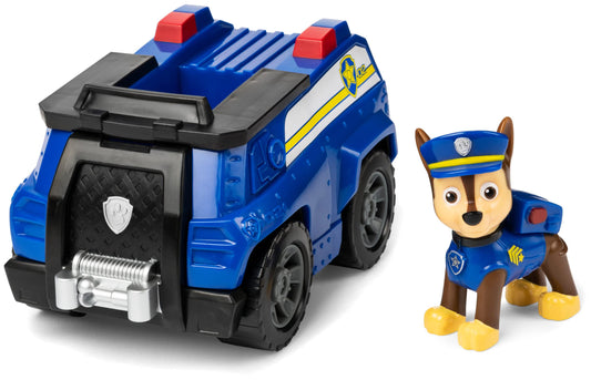 PAW PATROL, Vehicul de Poliție cu Figurina Chase (Vehicul de Bază), Mașinuță de Jucărie, pentru copii de la 3 ani