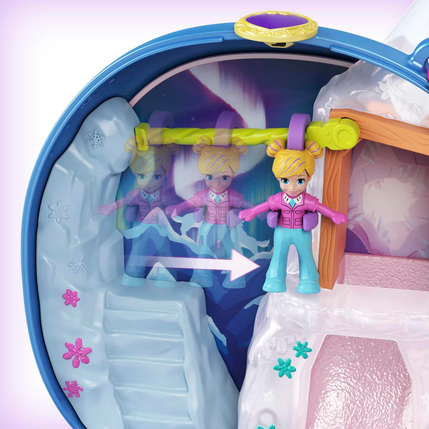 Polly Pocket GKJ52 Set de joacă Narwal cu aventuri pe gheață pentru copii de la 4 ani