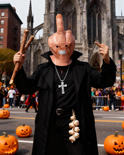 Shayulajiao Mască Halloween deget mijlociu, latex