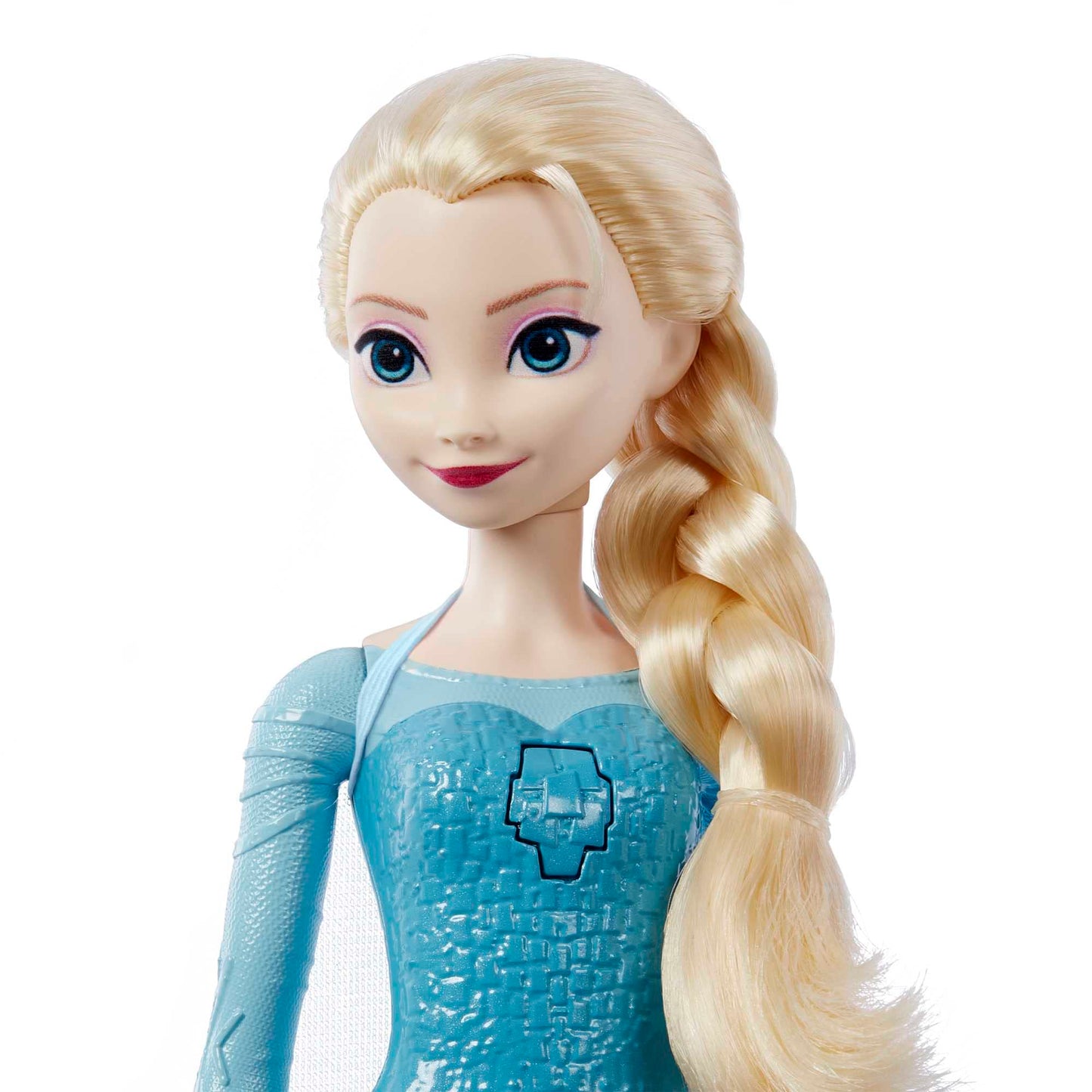 Jucărie Mattel Disney Frozen - Păpușa Elsa cântătoare, îmbrăcată în stilul caracteristic, cântă „Lass jetzt los” din filmul Disney „Frozen”, cadou pentru copii, versiunea germană HMG32