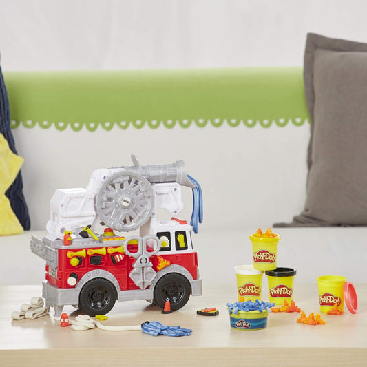 Play-Doh E6103EU5 Set Mașină de Pompieri, 5 cutii, 3+ ani