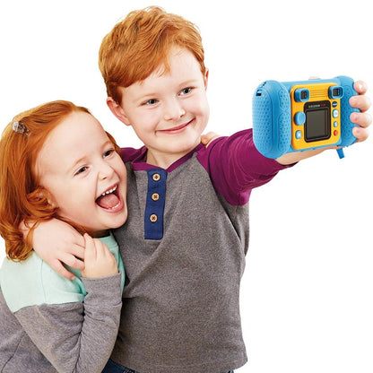 VTech Kidizoom Fun Albastru, Cameră Digitală pentru Copii cu Ecran, Videoclipuri, Efecte Speciale, Siguranță pentru Copii – 3-10 Ani – Versiunea FR