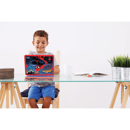 Lexibook Spider-Man Laptop educațional bilingv italiană-engleză jucărie cu 124 activități de învățare, joc și muzică 2+ ani (albastru/roșu)