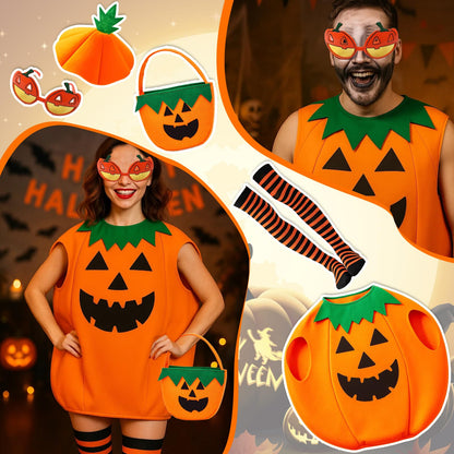 YTPAFK Costum Dovleac Halloween Set, 5 piese