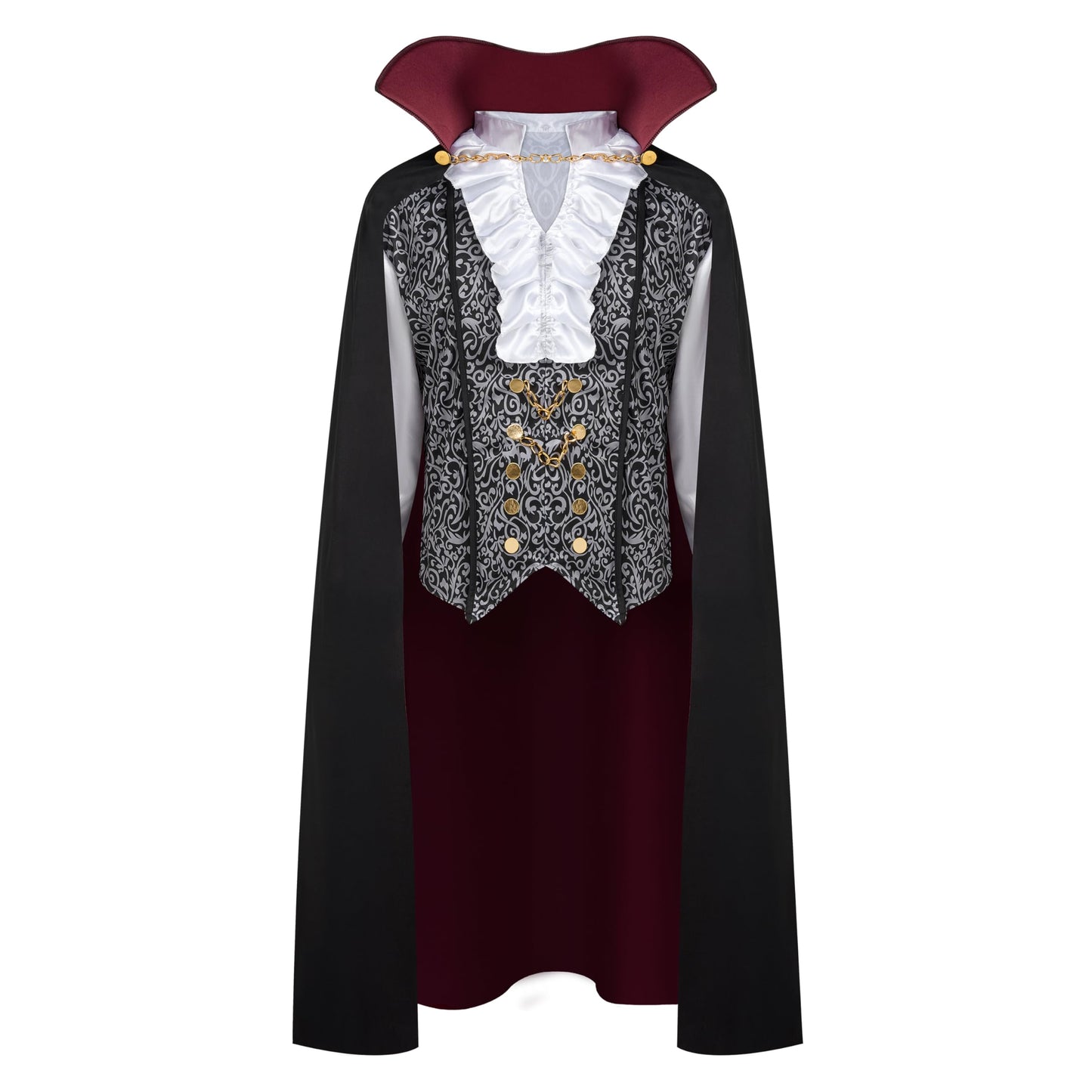 Spooktacular Creations Renaissance Costum Vampir Deluxe pentru Bărbați pentru Halloween și Joc de Rol (argintiu, M)