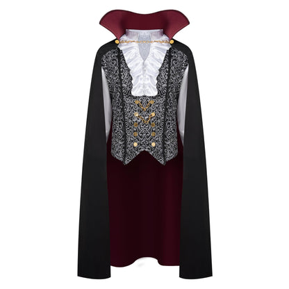 Spooktacular Creations Renaissance Costum Vampir Deluxe pentru Bărbați pentru Halloween și Joc de Rol (argintiu, M)