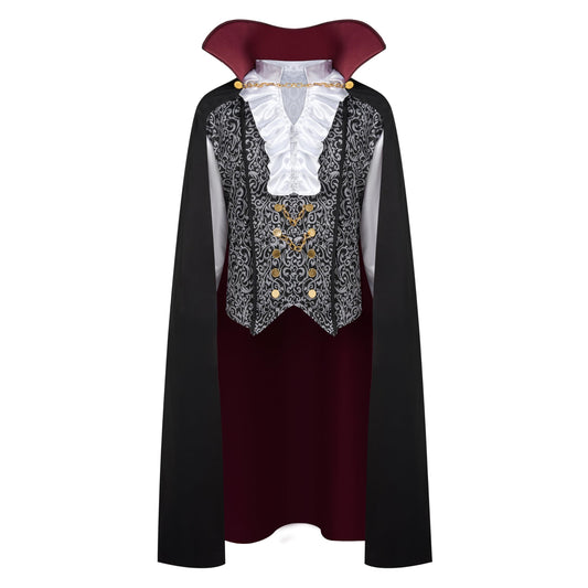 Spooktacular Creations Renaissance Costum Vampir Deluxe pentru Bărbați pentru Halloween și Joc de Rol (argintiu, M)