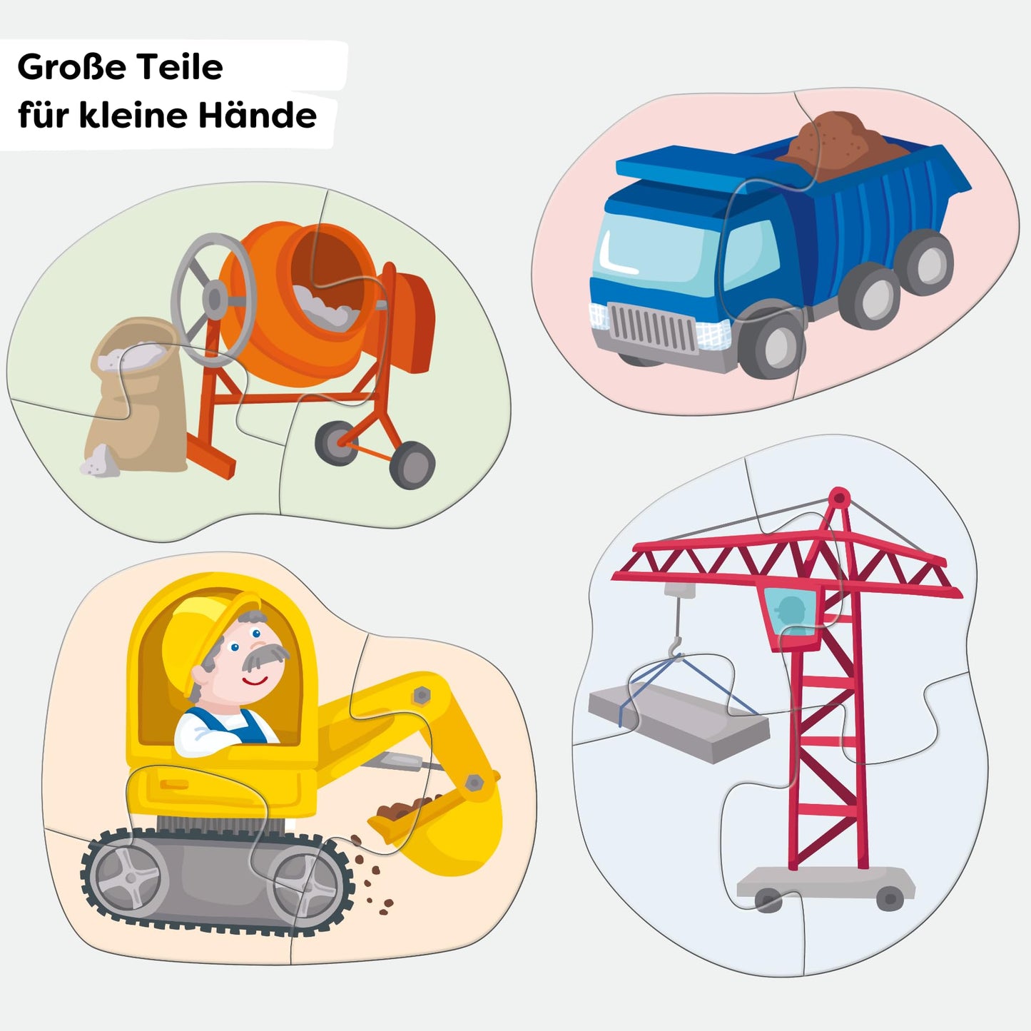 HABA 4 erste Puzzles Baustelle Set de puzzle 4 piese de la 2 ani