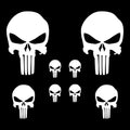 Autodomy Stickere cranii vinil, 8 buc, alb