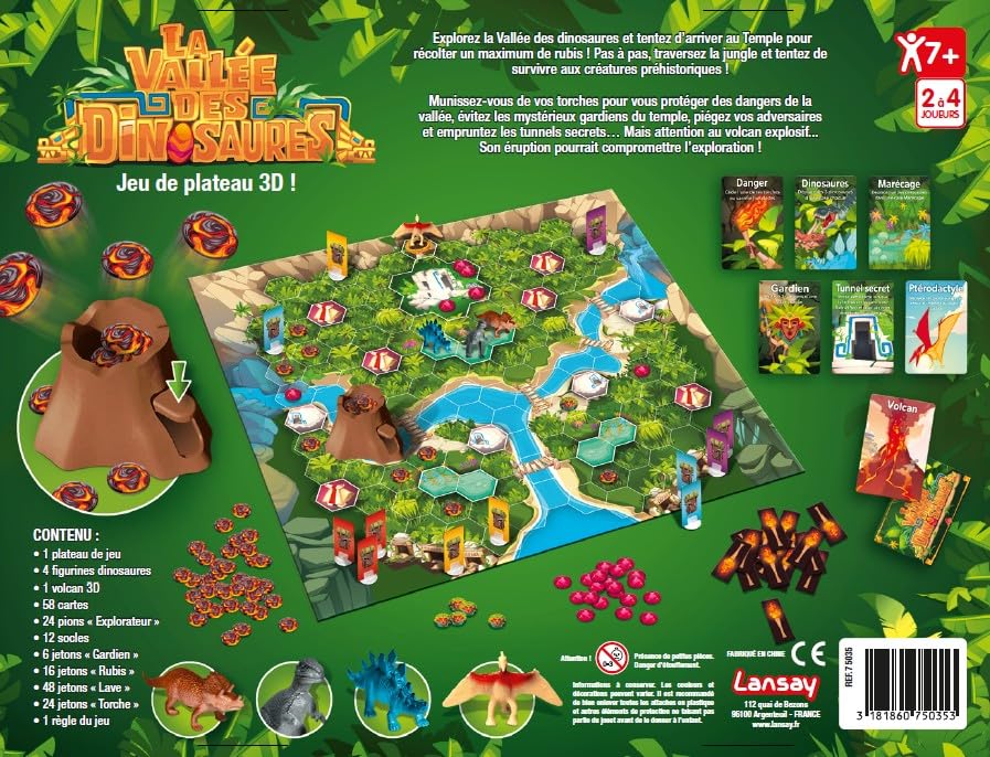 Lansay La Vallée des Dinosaures Joc de societate 3D junglă de la 7 ani