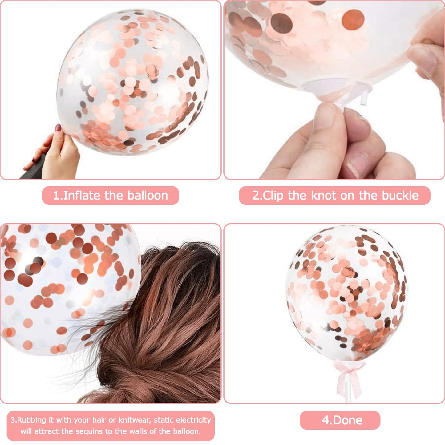 BillyBath Tortendeko Set 17 piese pentru Tort de Ziua de Naștere Happy Birthday, Rose Gold
