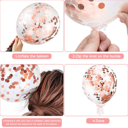 BillyBath Tortendeko Set 17 piese pentru Tort de Ziua de Naștere Happy Birthday, Rose Gold