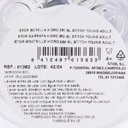 Stor 1362 Sticlă reutilizabilă pentru băut 850ml din plastic fără BPA cu capac metalic etanș ideală pentru școală sport călătorii