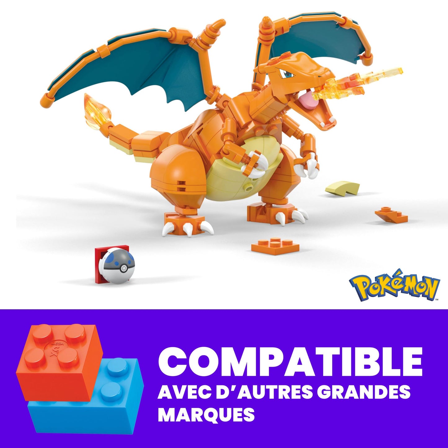MEGA GWY77 Set construcție Pokémon Glurak, 223 piese, 6+ ani