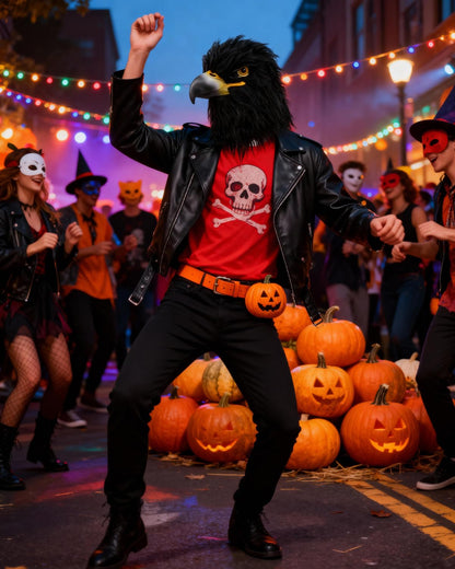 Shayulajiao Mască cap vultur negru din latex, Halloween