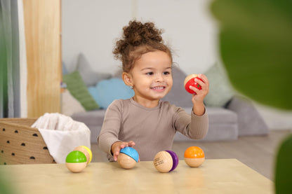 Eichhorn – Klangkugeln – 6 Bile Colorate din Lemn cu Sunete pentru Copii și Bebeluși de la 12 Luni, Jucărie din Lemn