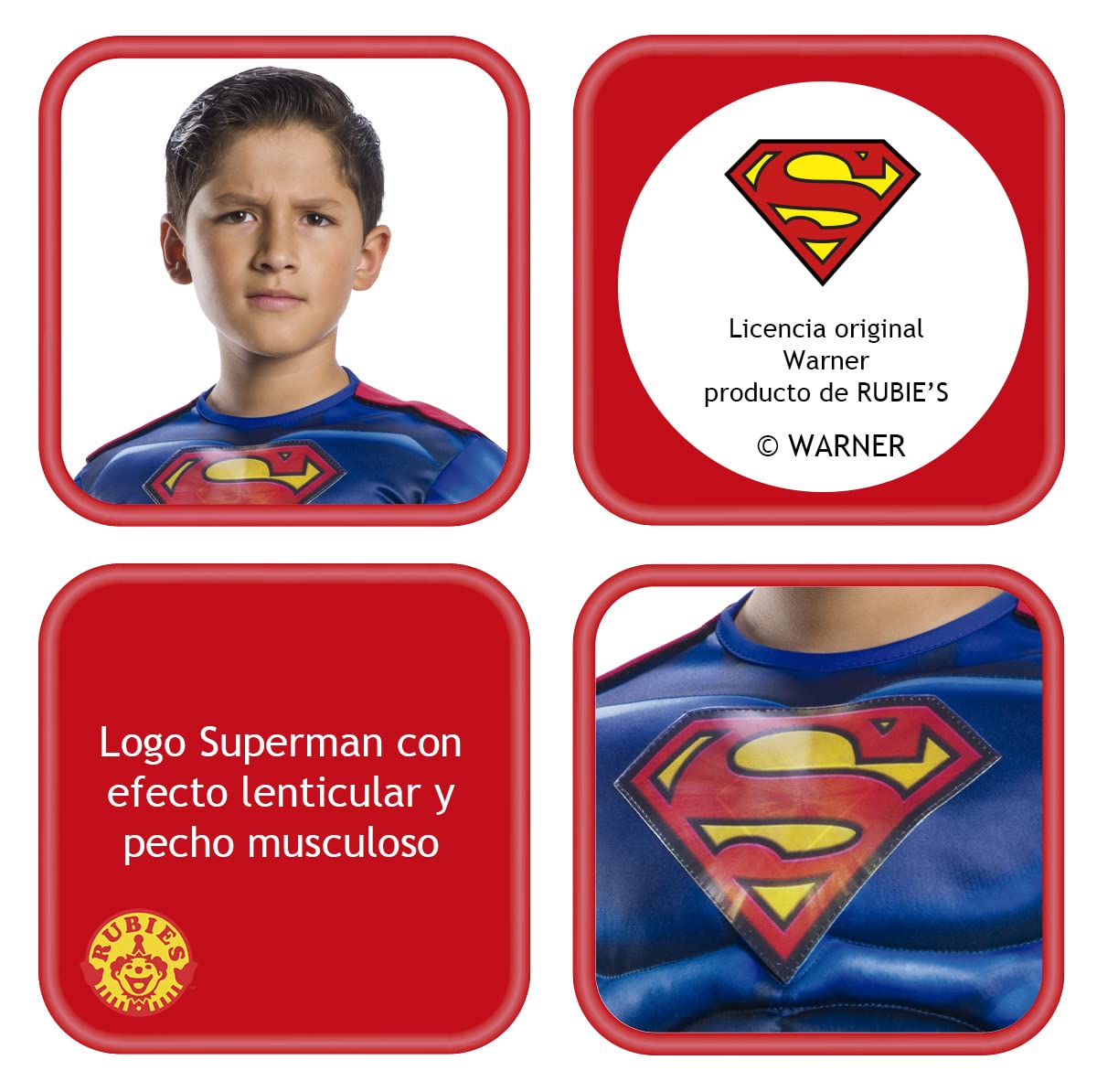 Rubies Costum Superman Black Line Deluxe, copii
