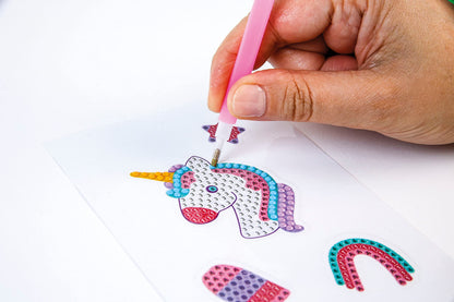 Clementoni Idea Set creativ Sparkly Creations cu stickere 3D diamant pentru copii de la 7 ani