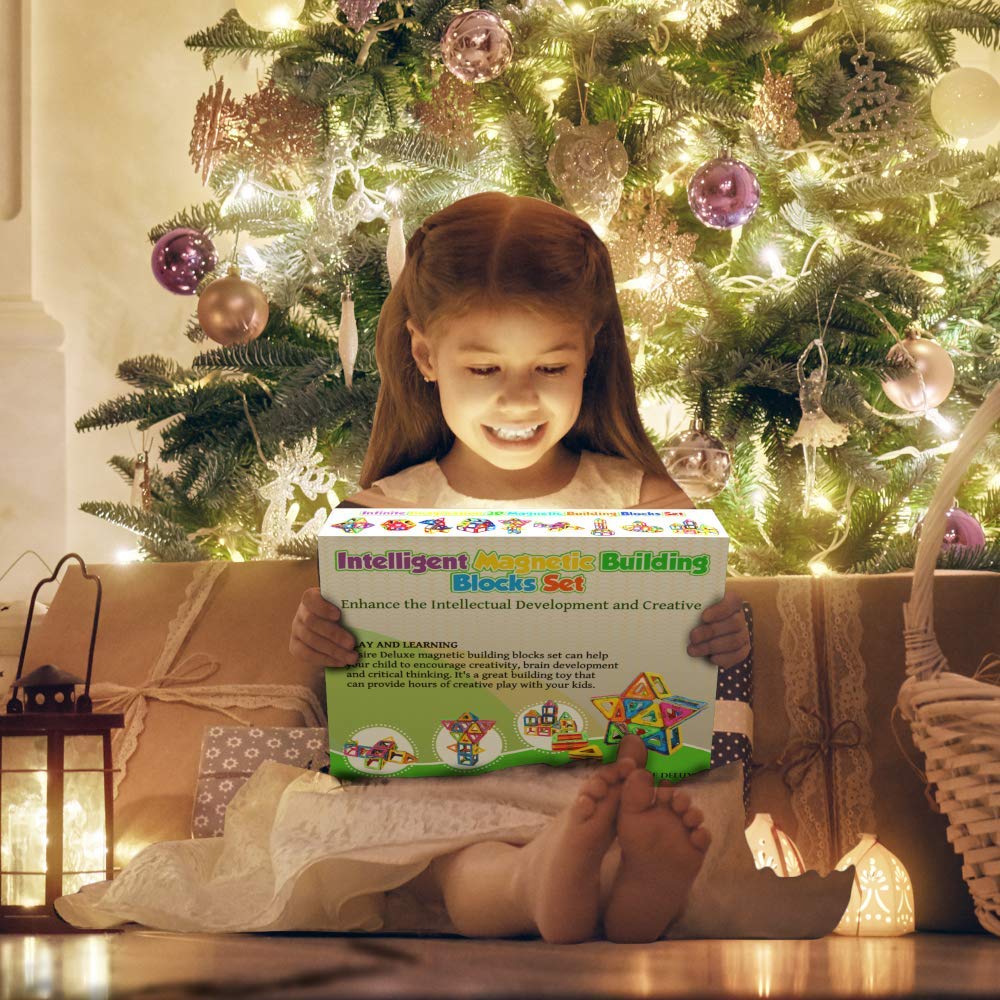 Set de Blocuri Magnetice Desire Deluxe 94PC - Jucărie Montessori pentru Construcții, Ideală pentru Copii de la 2 la 8 Ani, Cadou Educațional pentru Fete și Băieți