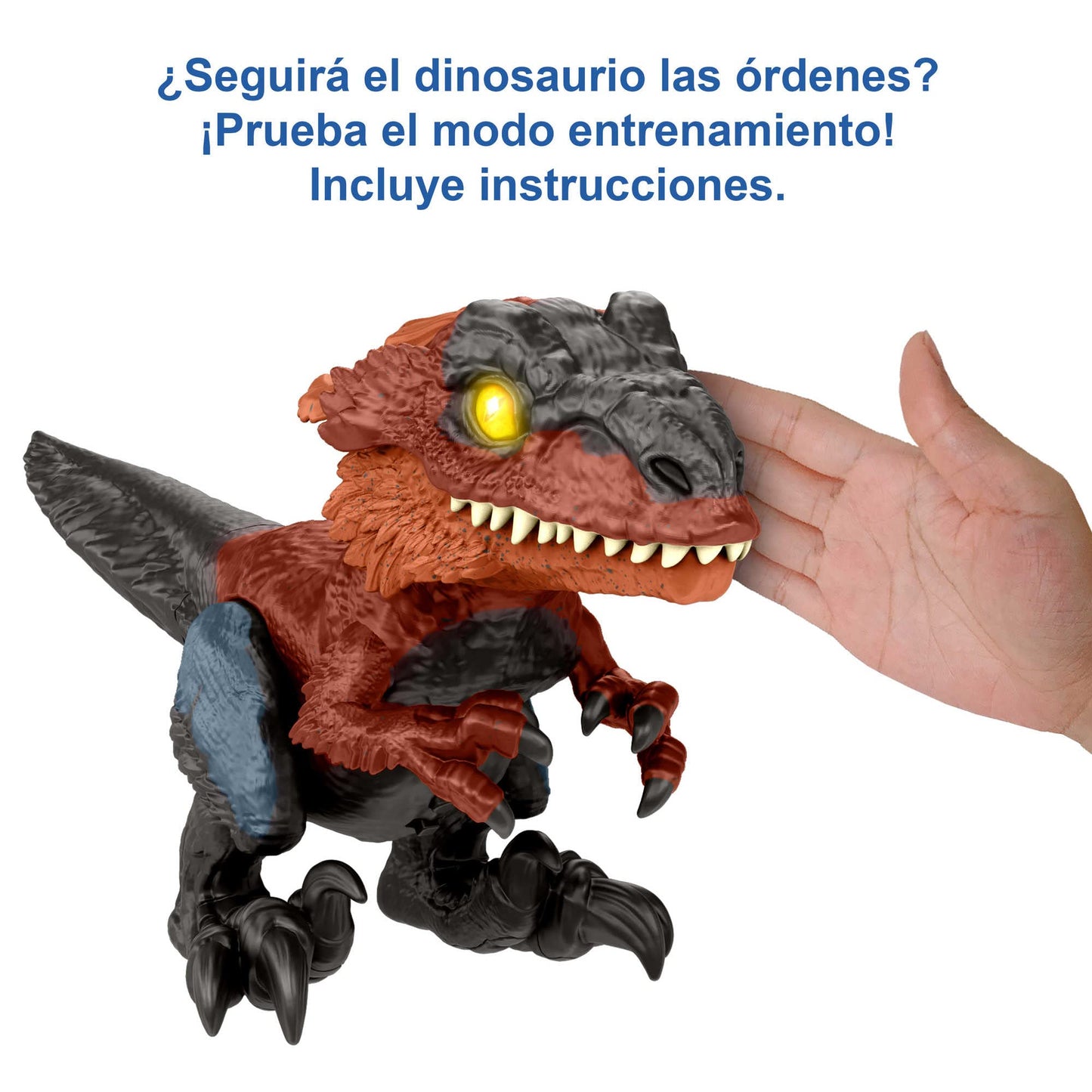 Figurina Mattel dinozaur JURASSIC WORLD, interactiva, efecte luminoase si sonore