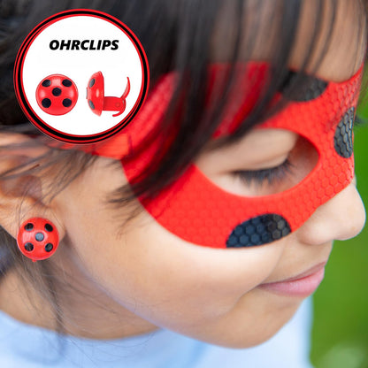 BANDAI - Miraculous Buburuza - Set de Transformare - Costum Ladybug - Cutie cu Masca JoJo, Cercei Tikki și Kwami - Costum și Accesorii Miraculous - Jucărie pentru Copii de la 4 Ani - P50601