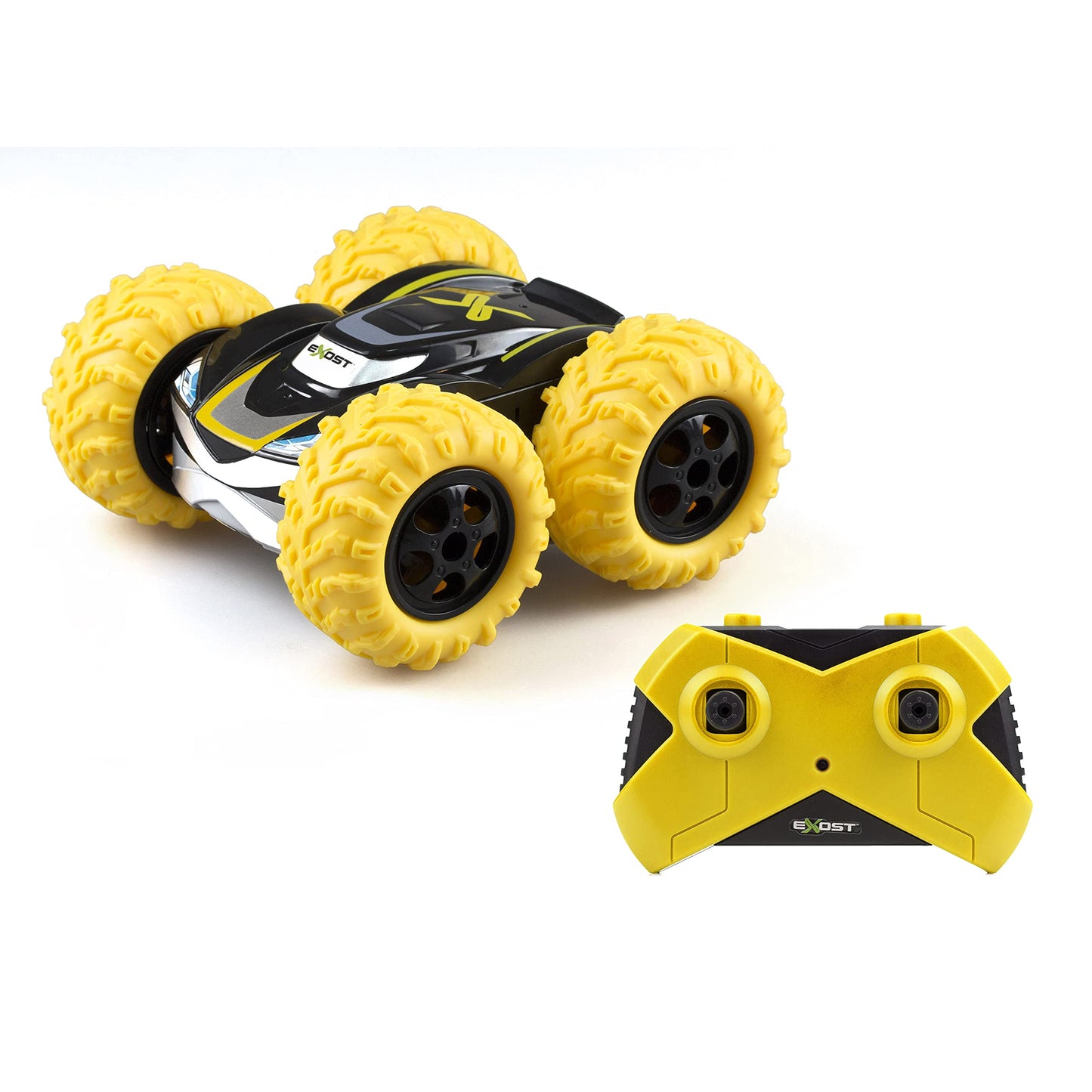 Silverlit - Exost Auto 360 Cross Masinuta RC, galben, radiocomandat, pentru copii de la 5 ani, 360°, viteză: 12 km/h, ambalaj ecologic ușor de deschis — 54729