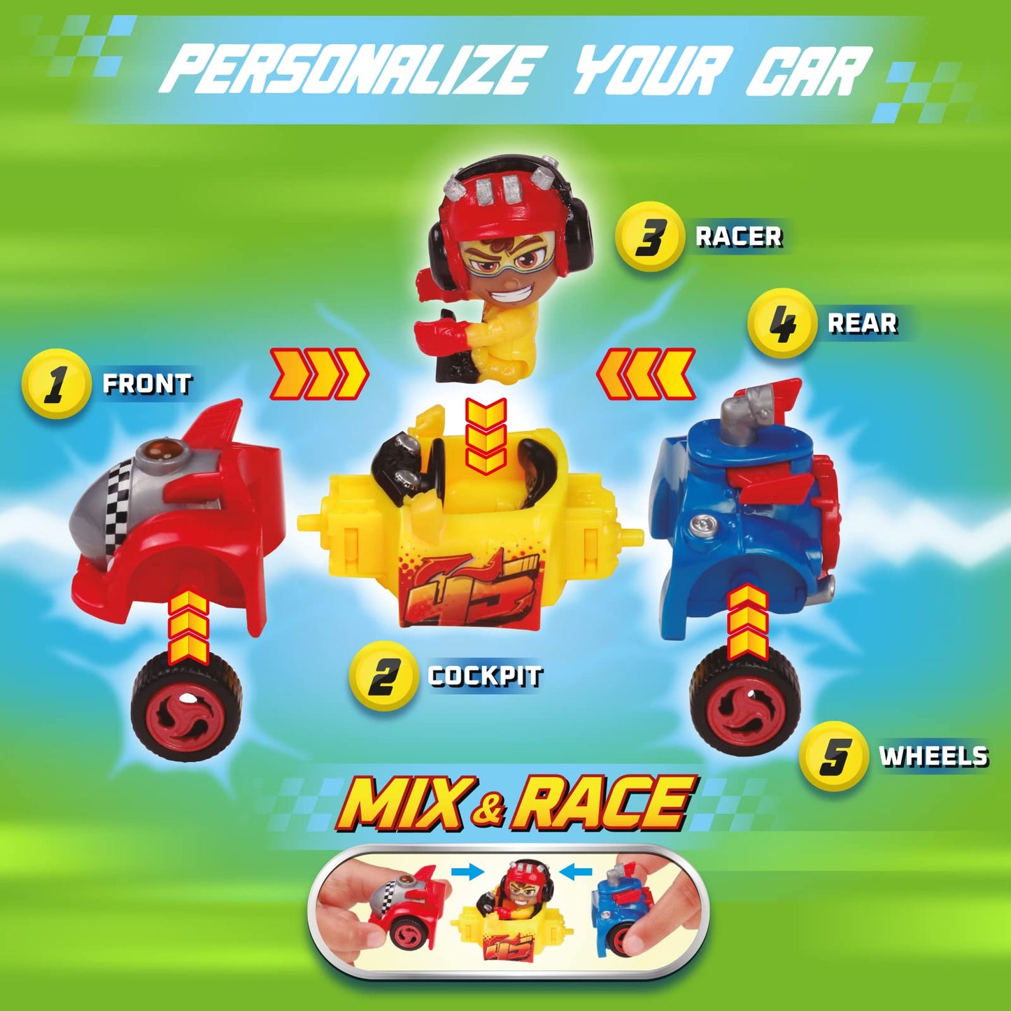 T-Racers Glow Race Set 8 masinute colectie, 3+ ani
