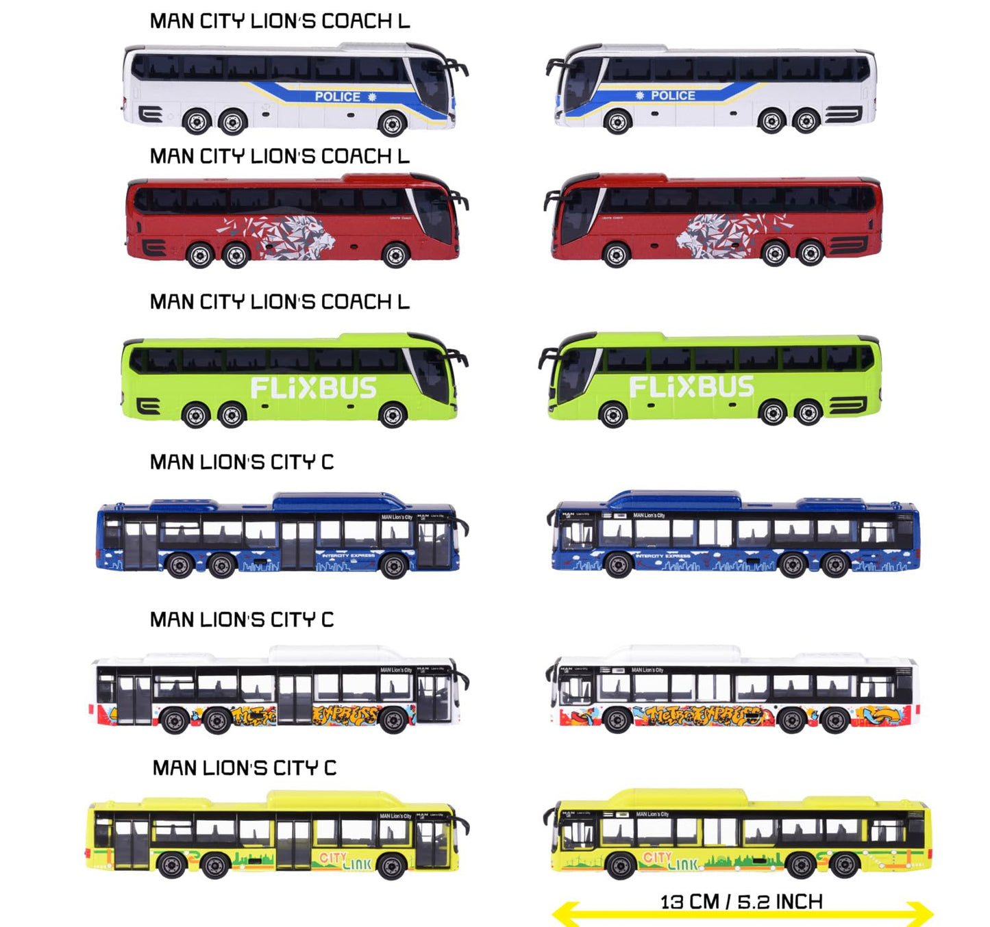 Majorette Autobuz MAN City, metal, 13 cm
