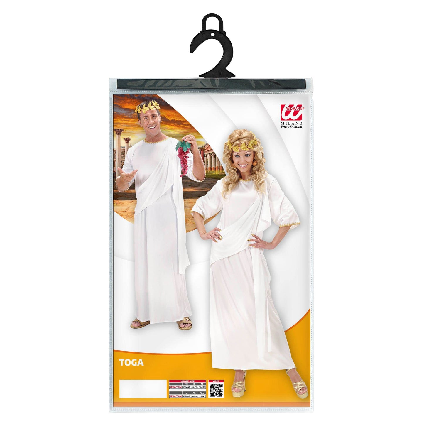 W WIDMANN MILANO Party Fashion Costum Toga alb pentru bărbați și femei XS