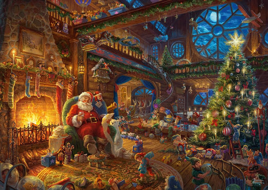 Puzzle 1000 piese Schmidt Spiele 59494 - Thomas Kinkade, Moș Crăciun și Ajutoarele Sale