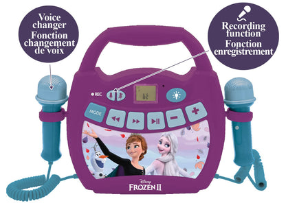 Lexibook Karaoke Portabil Frozen, 2 microfoane, Bluetooth