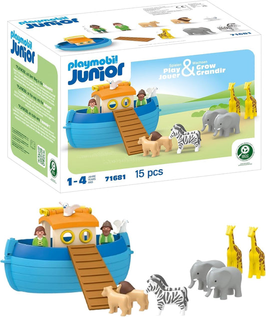 PLAYMOBIL JUNIOR Meine Mitnehm-Arche Noah Set de joacă sustenabil pentru copii de la 1 an