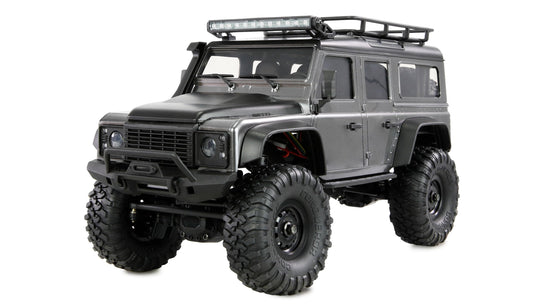 Amewi AMXRock Mini-D90 Crawler 4WD 1:16 RTR gri cu telecomandă, acumulator și cablu de încărcare