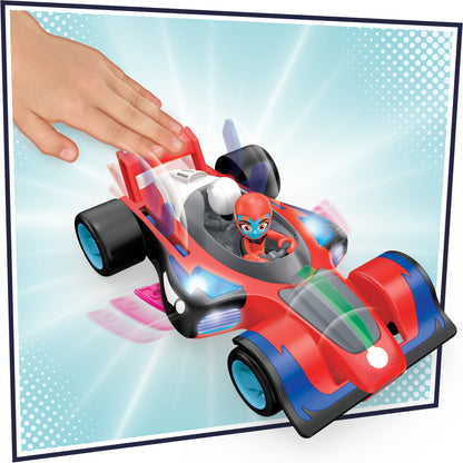 PJ Masks, Animal Power, Flash Cruiser - Mașină Convertibilă cu Lumini și Sunete pentru Copii de 3 Ani+