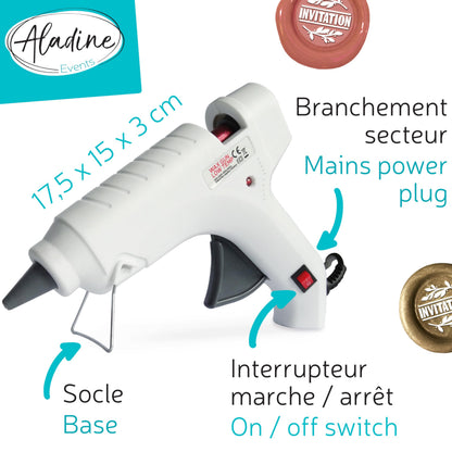Aladine – 72606 – Freizeit Kreative – Pistol pentru bețe de ceară rotunde – 240 V