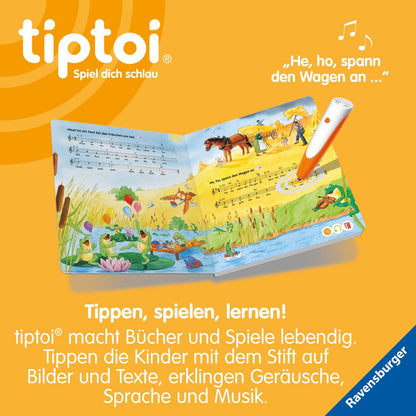 Ravensburger tiptoi Starter-Set Plus 00159: Stilou și cartea „Cele mai frumoase cântece pentru copii” - Plus stație de încărcare [Exclusiv pe Amazon]